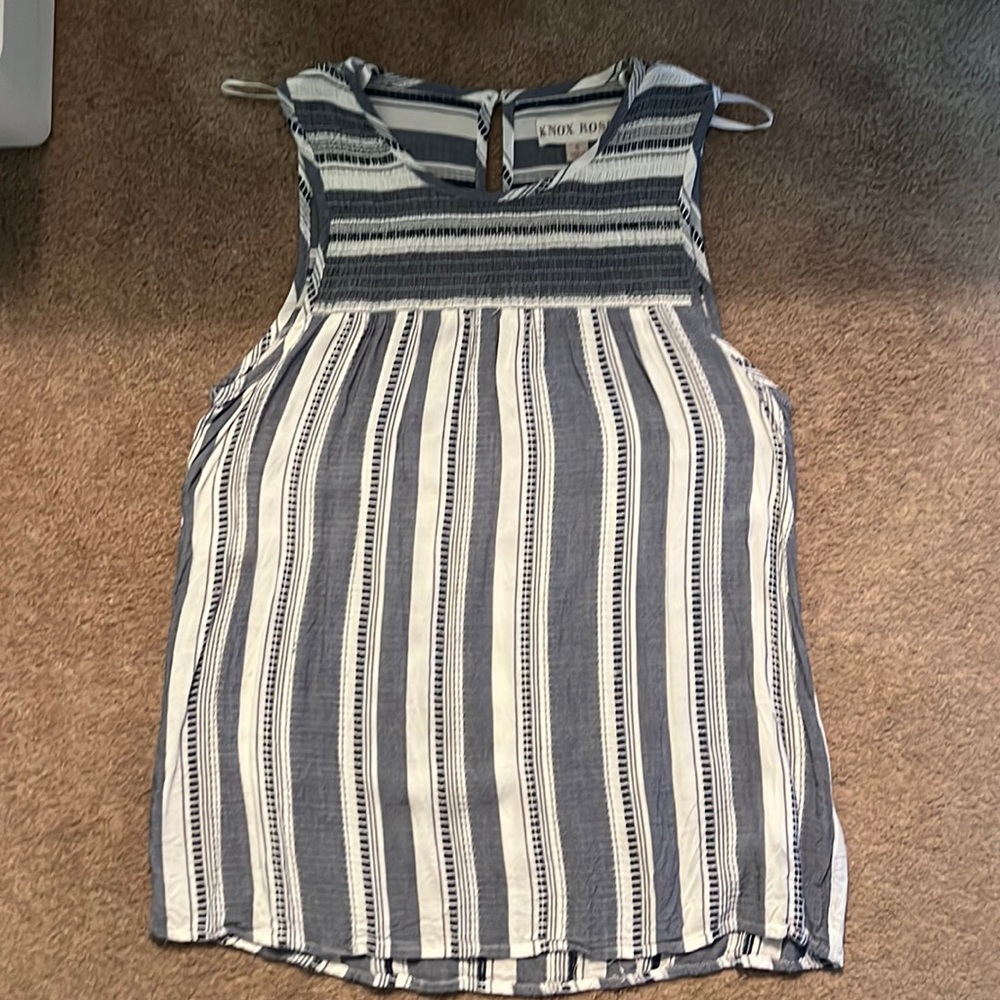 Beach blue and white blouse